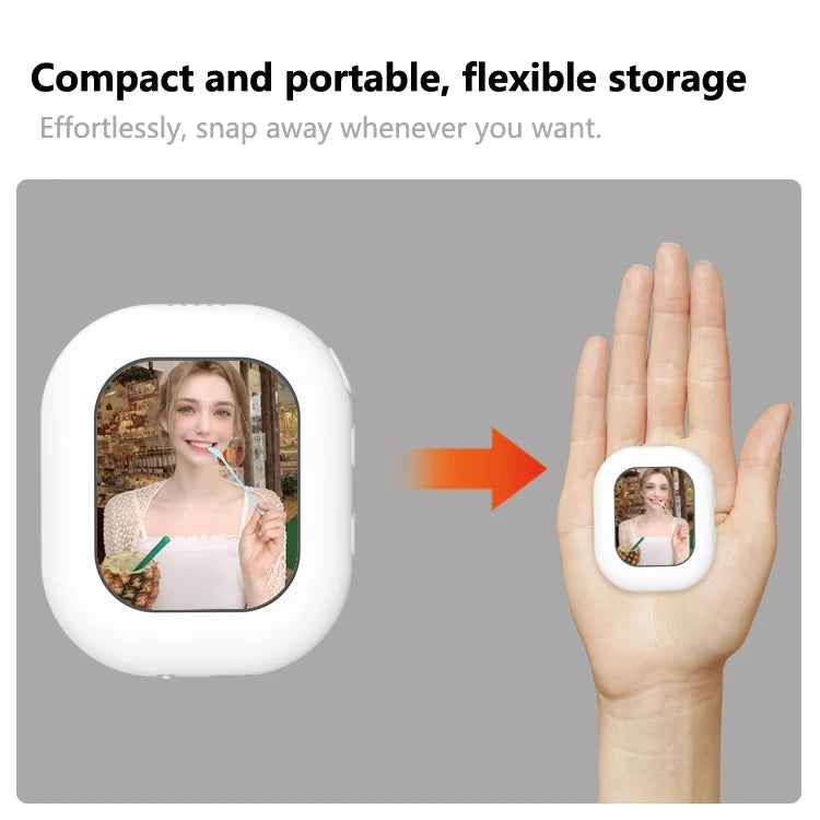 Mini monitor de selfie para telemóvel com suporte magnético sem fios