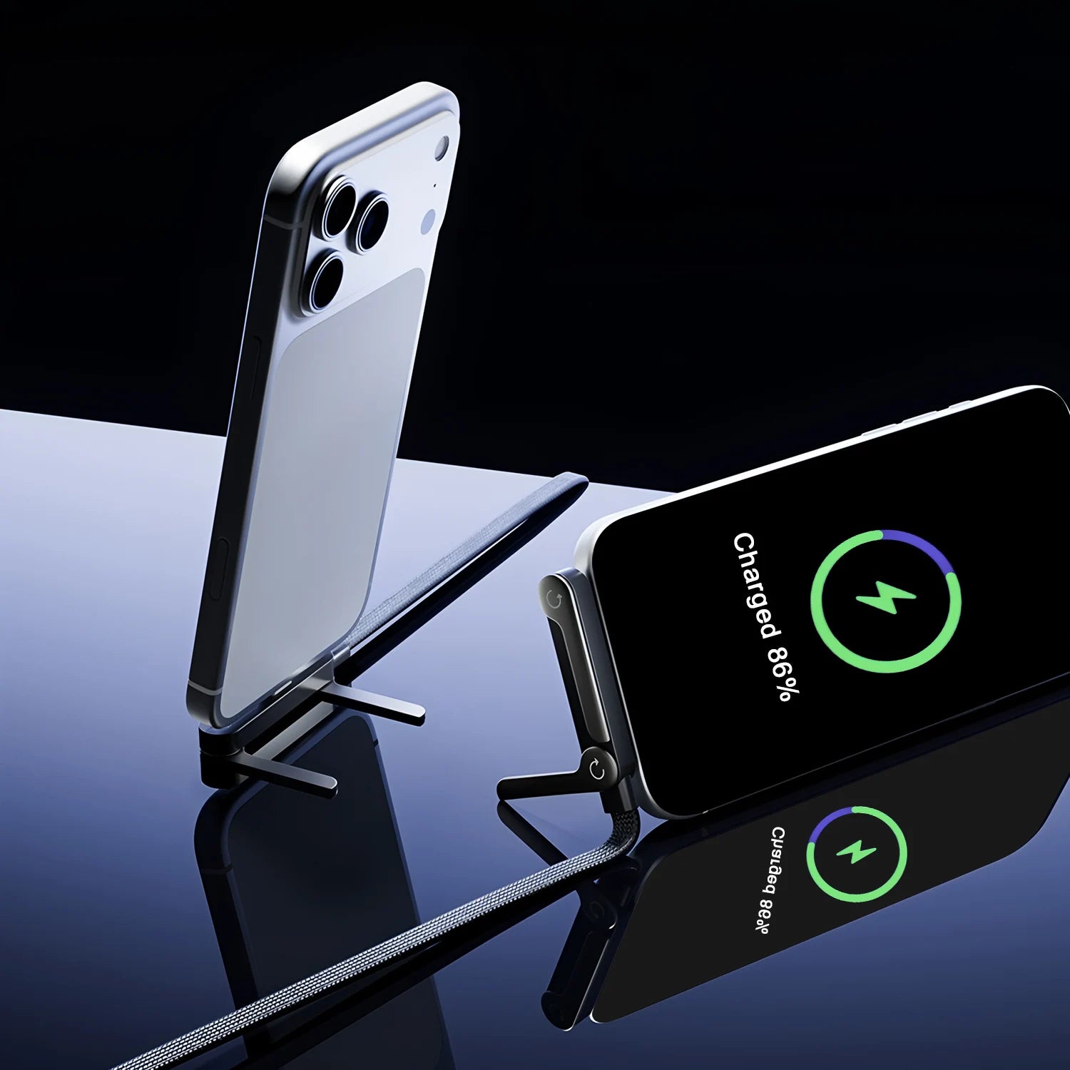 Cabo Tipo C - 2 em 1 (suporte dobrável para celular e carregamento rápido de 240 W)